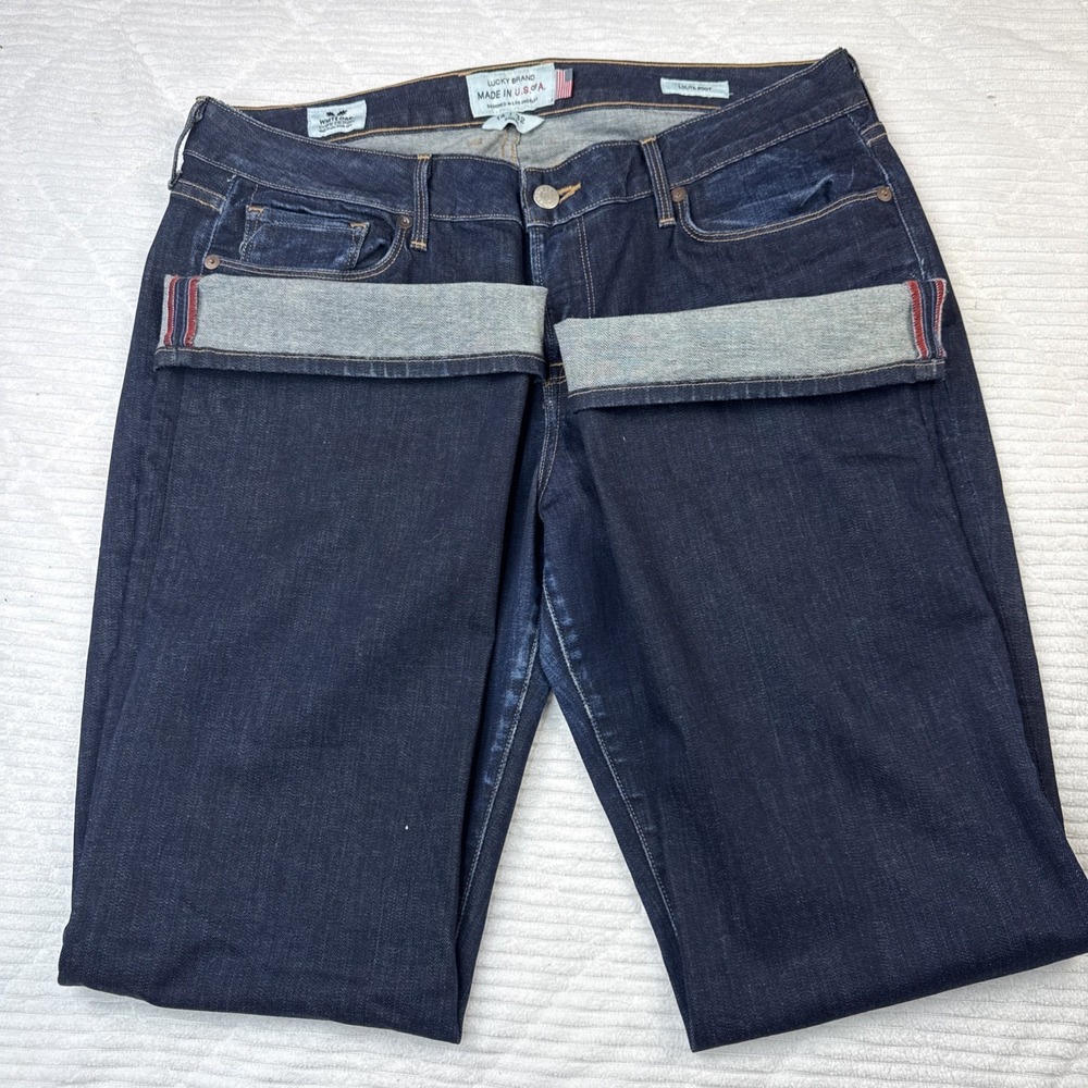 Lucky Brand White Oak Cone Jeans Selvedge USA  14/32 Lolita Boot Denim Flare Leg
